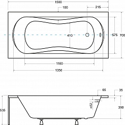 Besco Акриловая ванна Aria Plus 150x70 – фотография-5